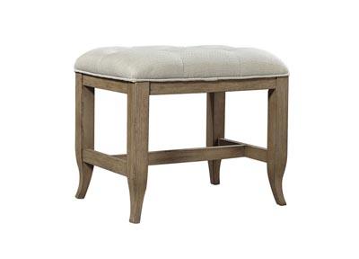 Upholstered wood-frame bench for the foot of a bed or an entryway