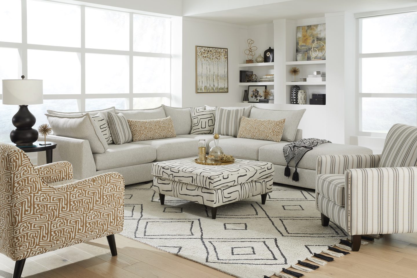 Durango Pewter modular sectional by Fusion Furniture in pewter performance fabric