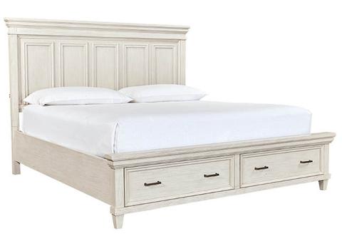 White storage bed with two large under-bed drawers for a kids room