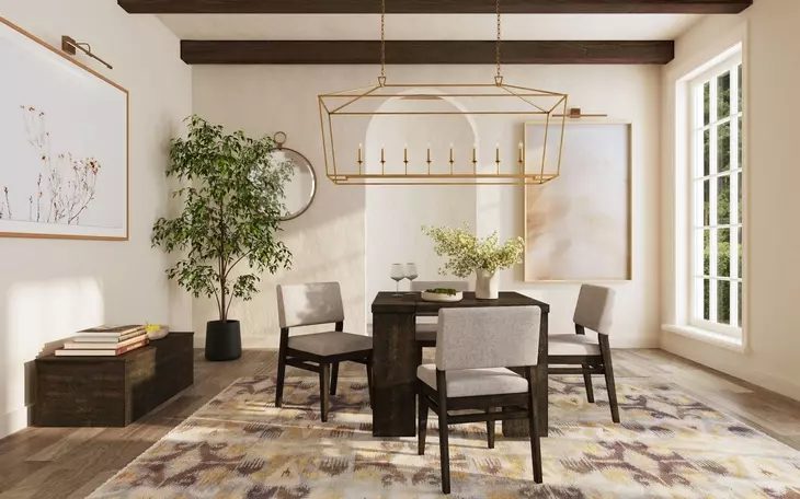 Intercon Flex expandable modular dining table with stackable chairs